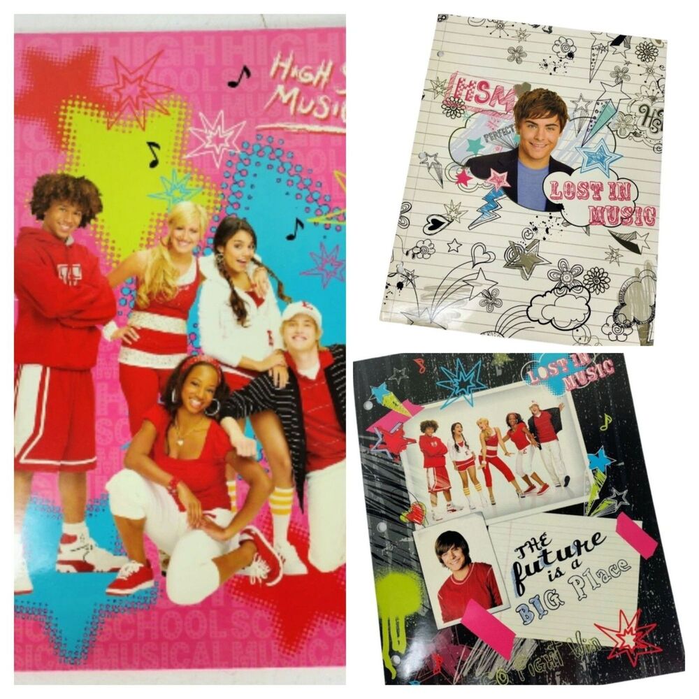 Disney HSM High School Musical Three 3 Ring Binder Folders Troy Bolton Zac Efron
